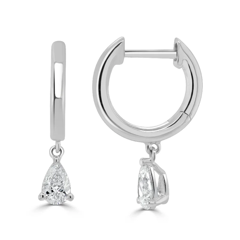 Drop Earrings for Festival Style -Joelle Collection Diamond Pear Shape Drop Earrings 14K Gold