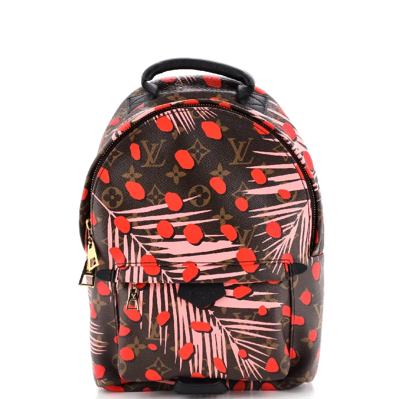 Cotton handle bags for lightweight casual wear -Palm Springs Backpack Limited Edition Monogram Jungle Dots PM