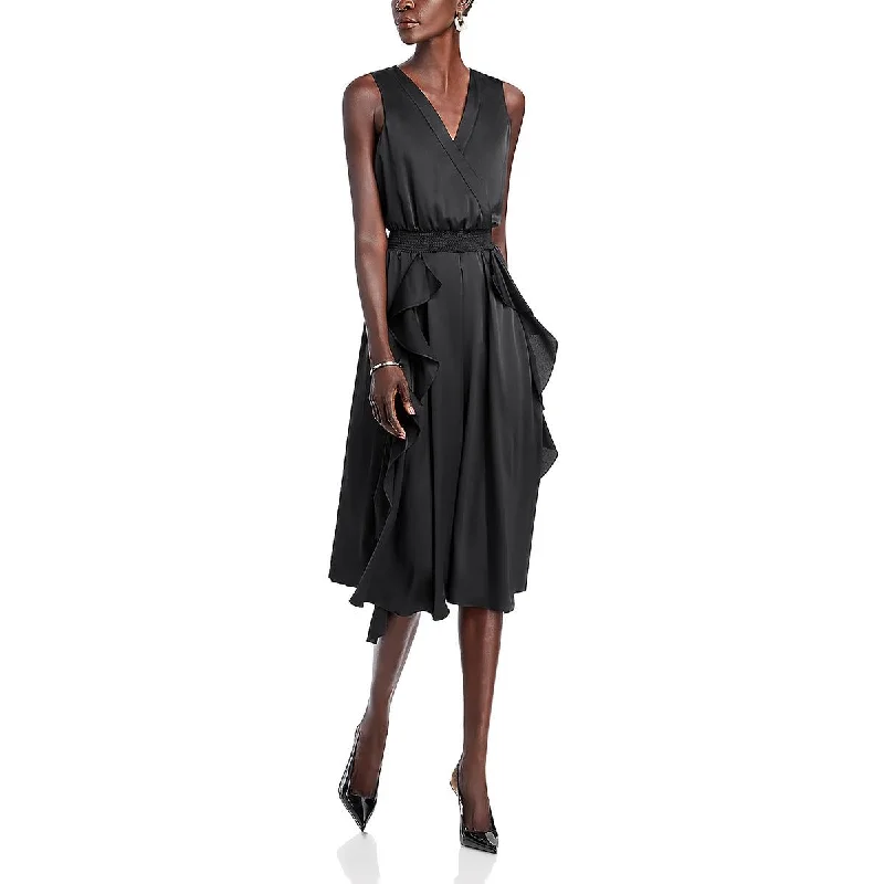 Bridesmaid Dresses for Ceremony -Karl Lagerfeld Paris Womens Below Knee Surplice Midi Dress