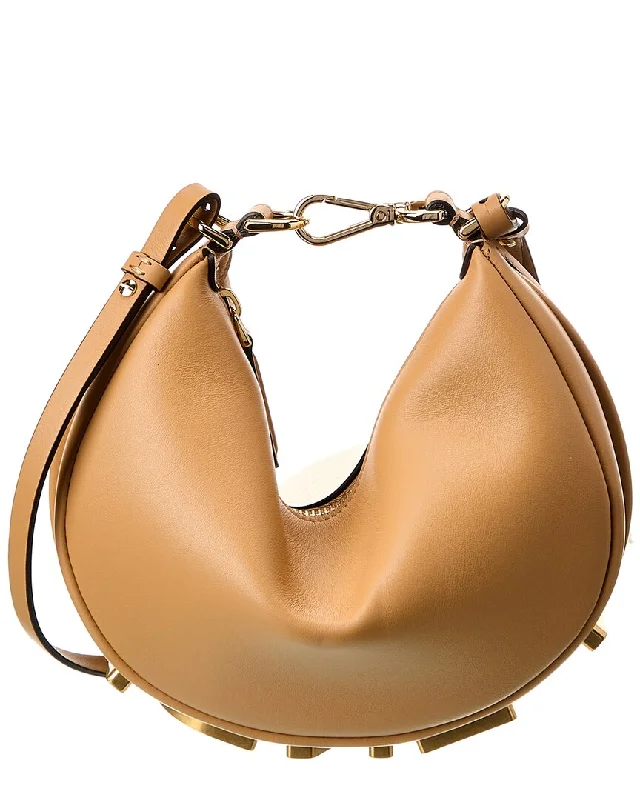 Handle bags with lightweight fabric for ease -FENDI Fendigraphy Mini Leather Hobo Bag