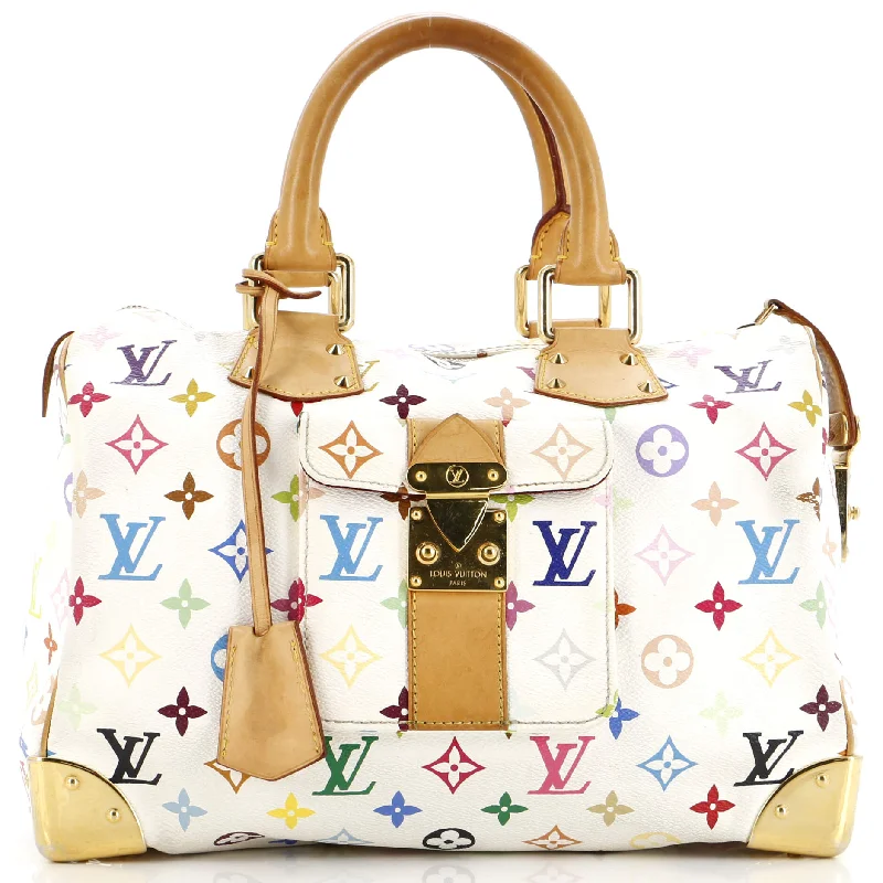 Handle bags with neutral leather for elegance -Speedy Handbag Monogram Multicolor 30