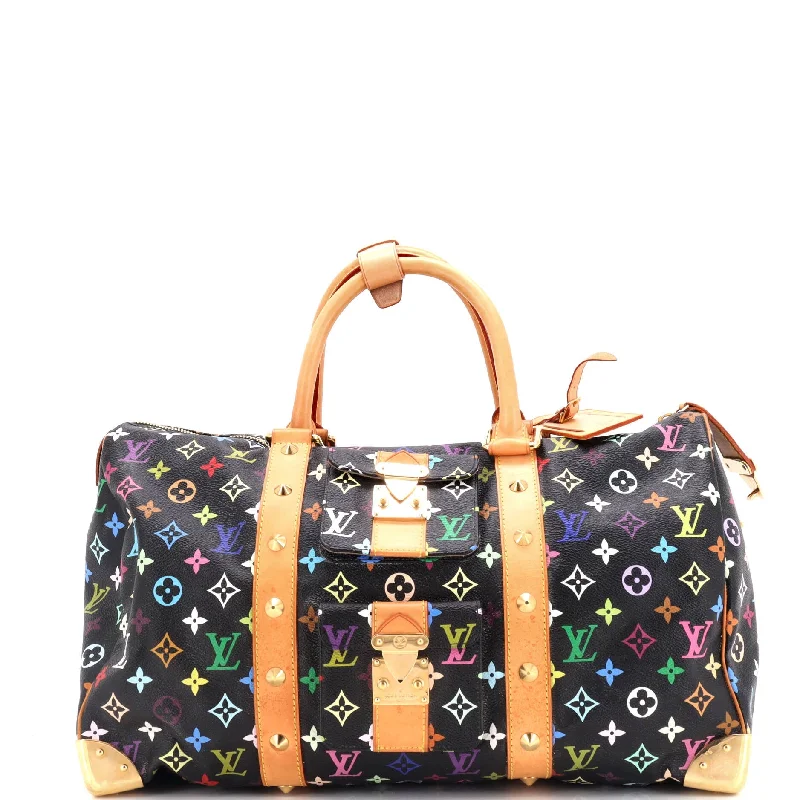 Handle bags with multi-color weaves for vibrancy -Keepall Bag Monogram Multicolor 45