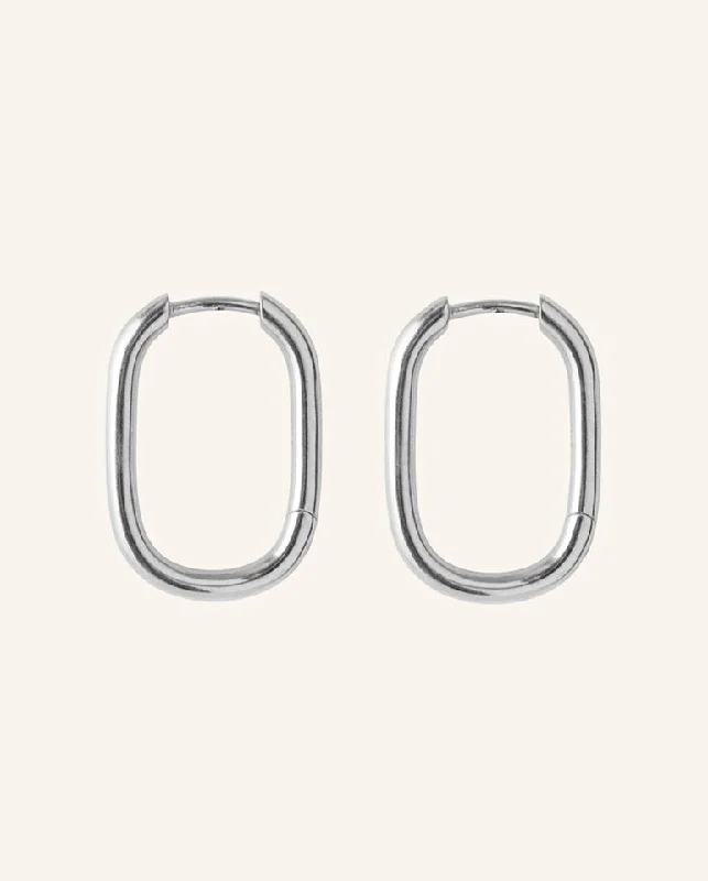 Leverback Drop Earrings for Comfort -Soft Edge Huggies SILVER