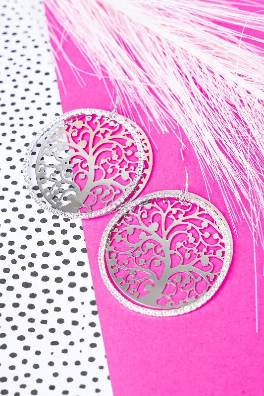 Drop Earrings for Valentine's Day -Crystal Avenue Omri Crystal Silvertone Filigree Earrings