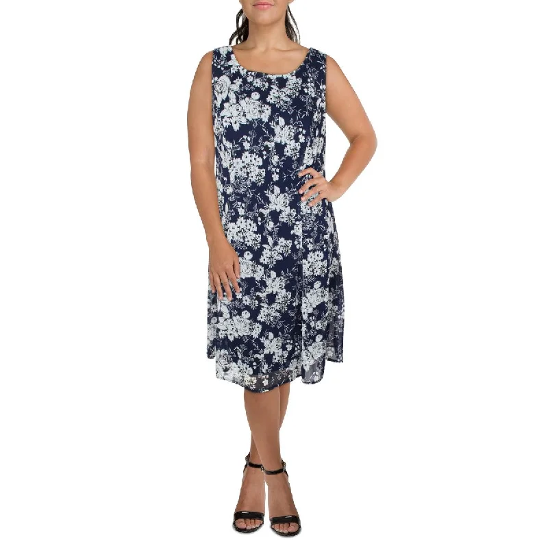 Animal Print Dresses for Fun -Connected Apparel Womens Plus Chiffon Printed Shift Dress