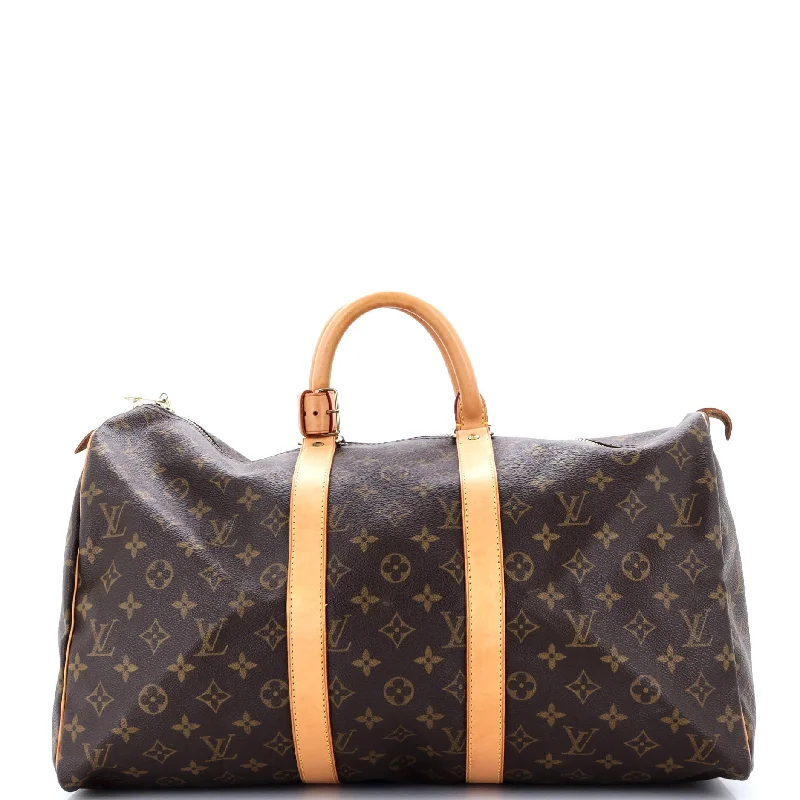 Handle bags with sleek black for elegance -Keepall Bag Monogram Canvas 45