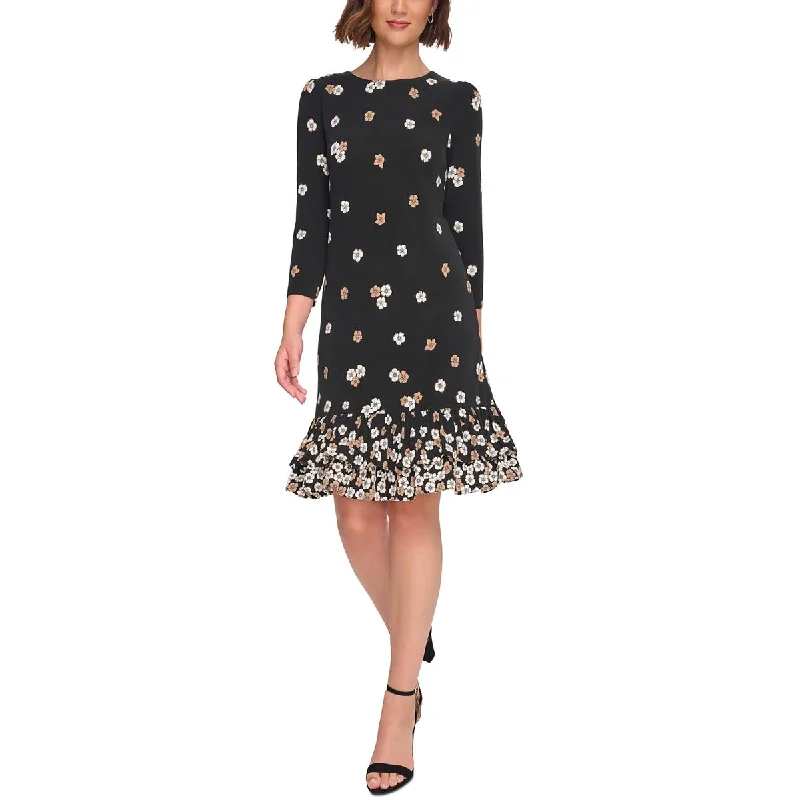 Fashionable Dresses for Style -Tommy Hilfiger Womens Printed Flounce Hem Shift Dress