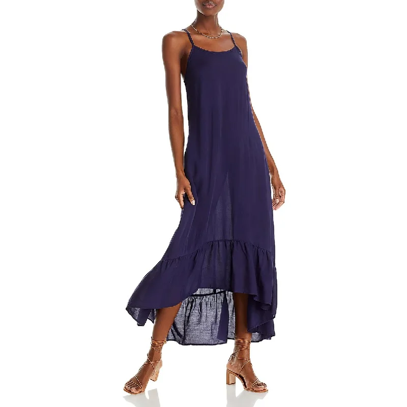 African Dresses with Culture -Aqua Womens Summer Midi Slip Dress