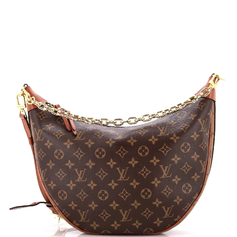 Canvas handle bags perfect for casual outings -Loop Hobo Reverse Monogram Canvas