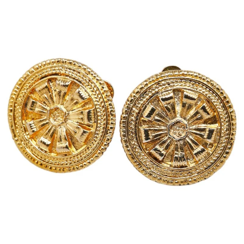 Drop Earrings with Debossed Designs -Chanel  Clip Earrings (Pre-Owned)