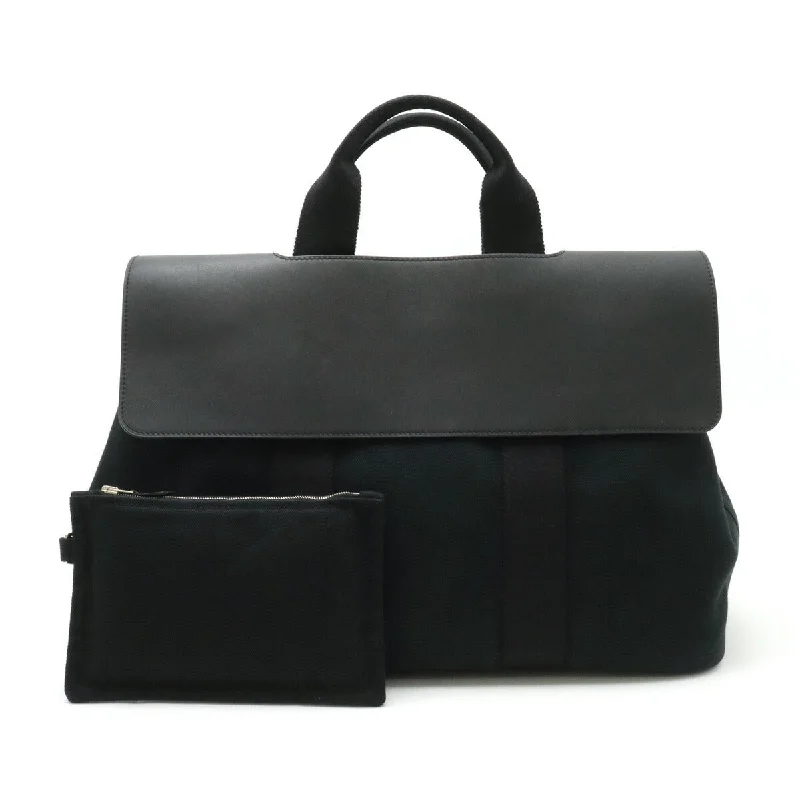 Handle bags with sleek hardware for sophistication -Hermes Valparaiso MM Canvas Leather Tote Bag