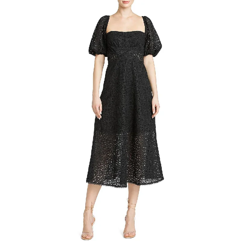 Polyester Dresses for Durable -ML Monique Lhuillier Womens Lace Midi Dress