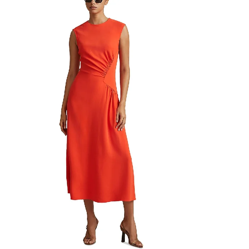 Short-sleeved Dresses for Summer -Reiss Womens Ruched Sleeveless Midi Dress