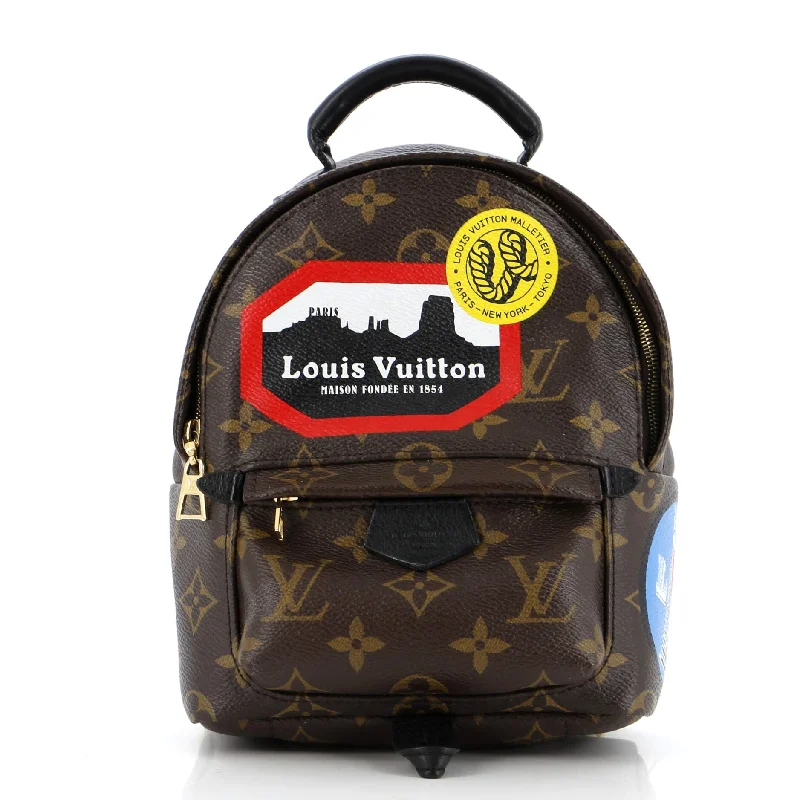 Handle bags with padded interiors for laptops -Palm Springs Backpack Limited Edition World Tour Monogram Canvas Mini