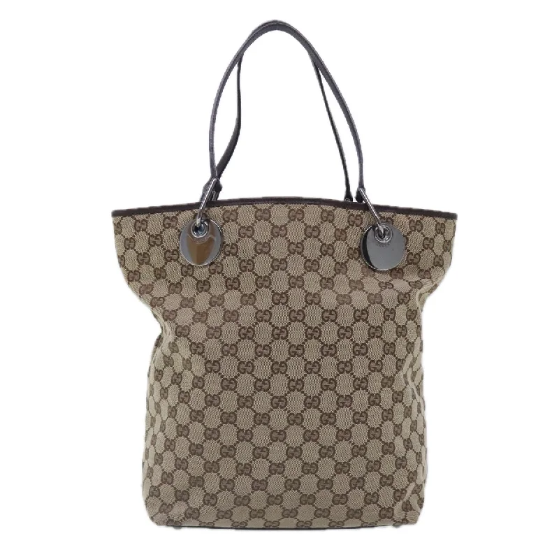 Handle bags with spacious interiors for storage -Gucci  Canvas Tote Bag (Pre-Owned)