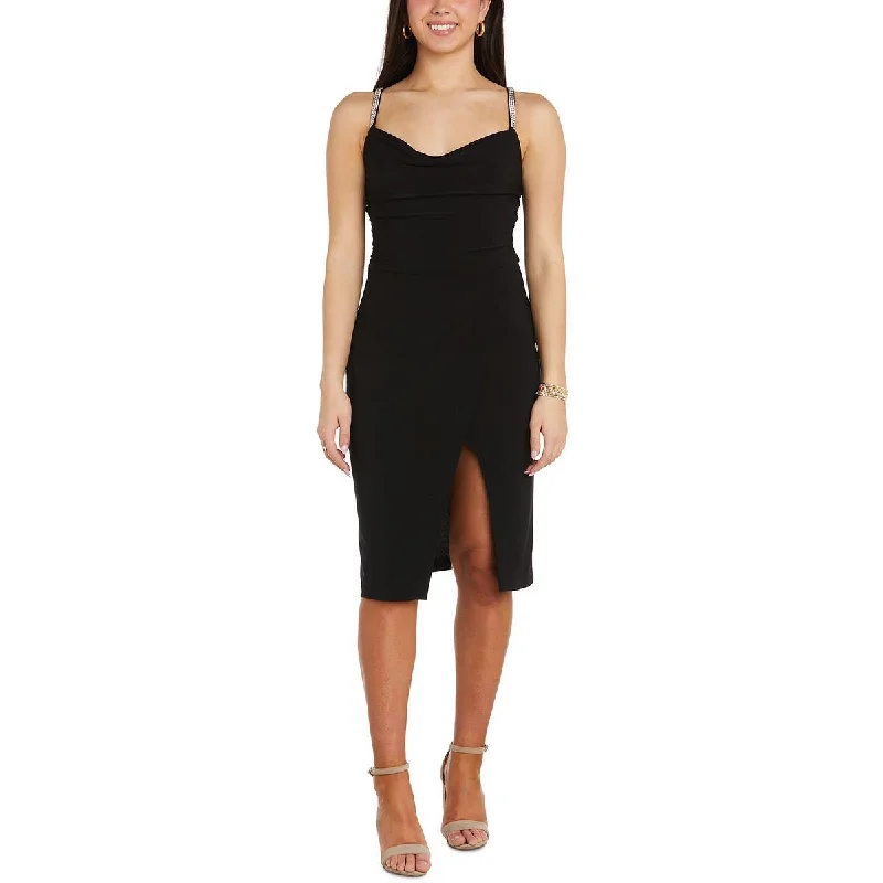 Faux Leather Dresses for Affordable -NW Nightway Womens Jeweled Matte Jersey Cocktail and Party Dress