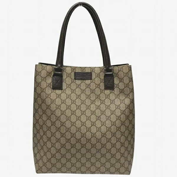 Handle bags with lightweight fabric for ease -Gucci GG Supreme Tote Bag Brown Unisex