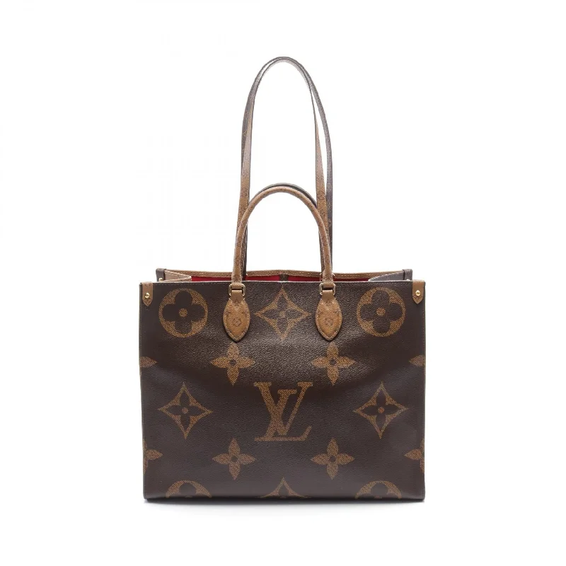 Handle bags with soft fabric for comfort -Louis Vuitton OnTheGo GM Monogram Reverse Shoulder Bag