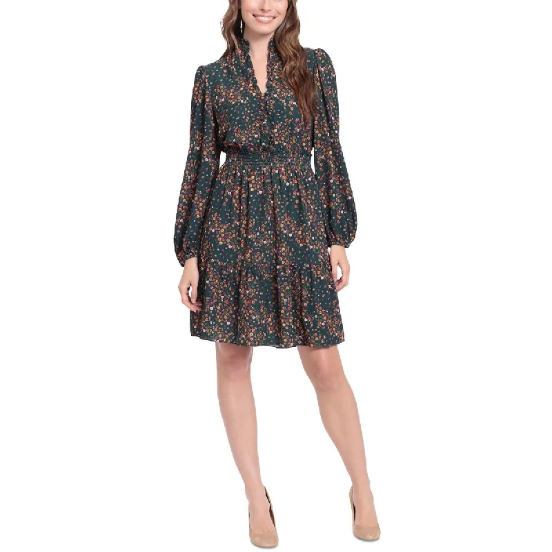 Tiered Dresses for Voluminous -London Times Womens Petites Blouson Spring Fit & Flare Dress