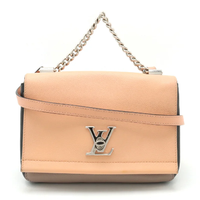 Designer handle bags with luxury logo detailing -Louis Vuitton Lockme II BB Tricolor Shoulder Bag