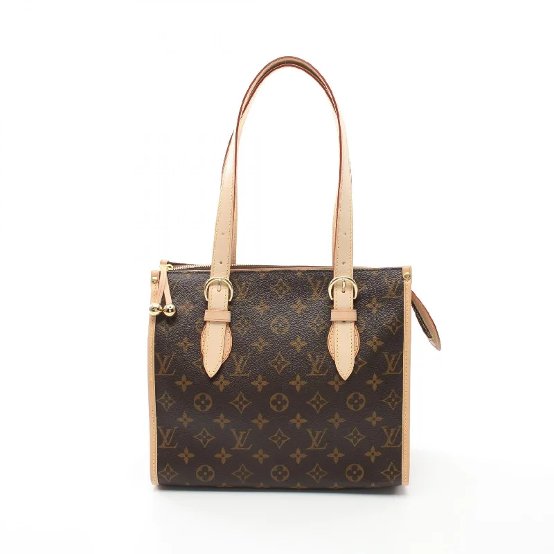 Handle bags with chevron designs for trend -Louis Vuitton Popincourt Tote Bag Monogram Brown