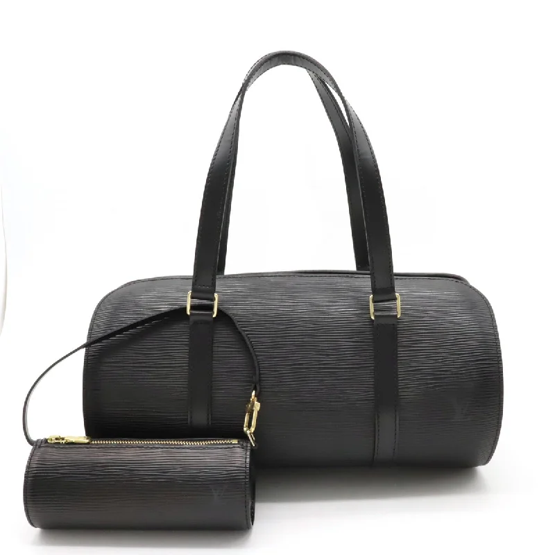 Handle bags with soft velvet for luxury -Louis Vuitton Epi Soufflot Handbag Black Leather