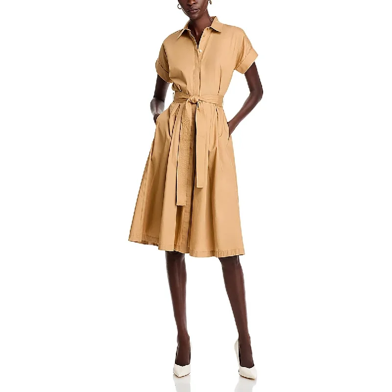 Party Dresses for Celebration -Karl Lagerfeld Paris Womens Cotton Pleated Shirtdress