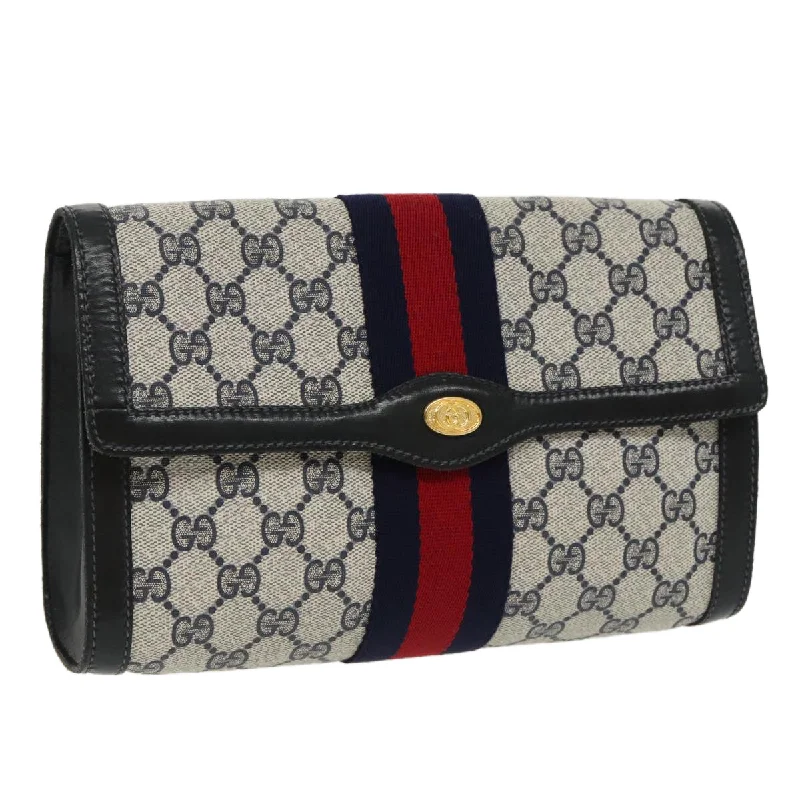 Handle bags with vibrant colors for boldness -Gucci Sherry  Canvas Clutch Bag (Pre-Owned)