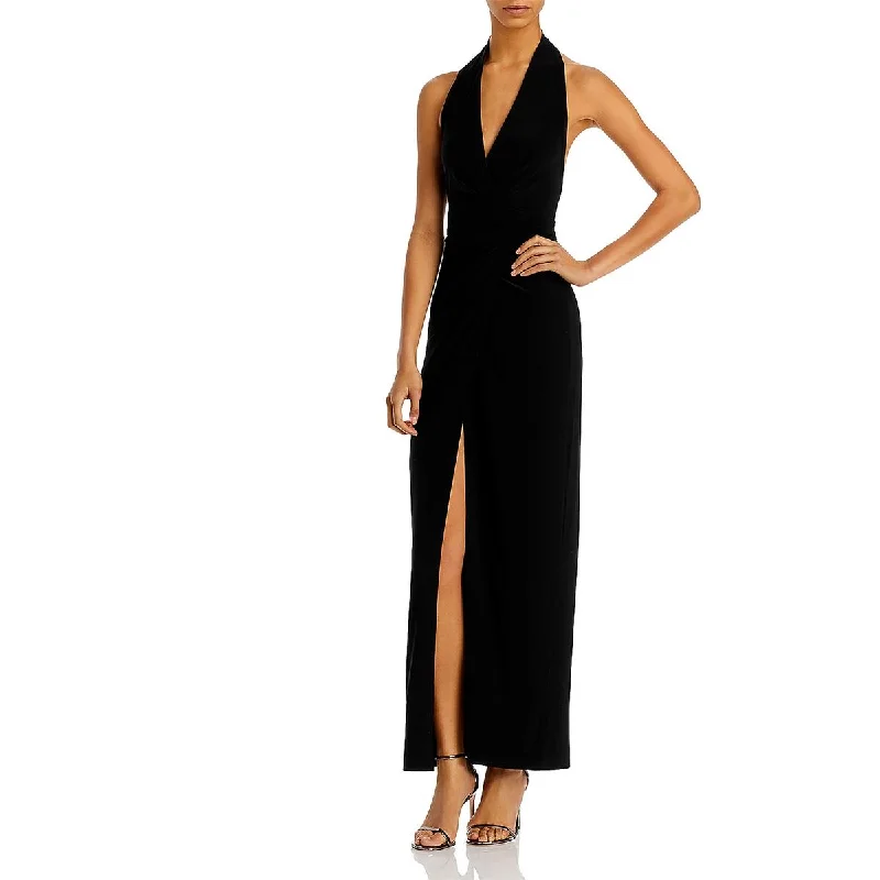 One-shoulder Dresses for Trendy -Norma Kamali Womens Full Length V-Neck Halter Dress