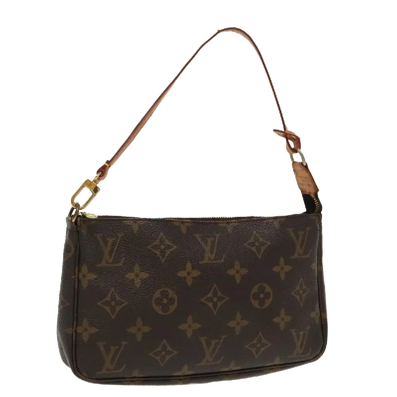 Handle bags with wide openings for access -Louis Vuitton Pochette Accessoire  Canvas Clutch Bag (Pre-Owned)