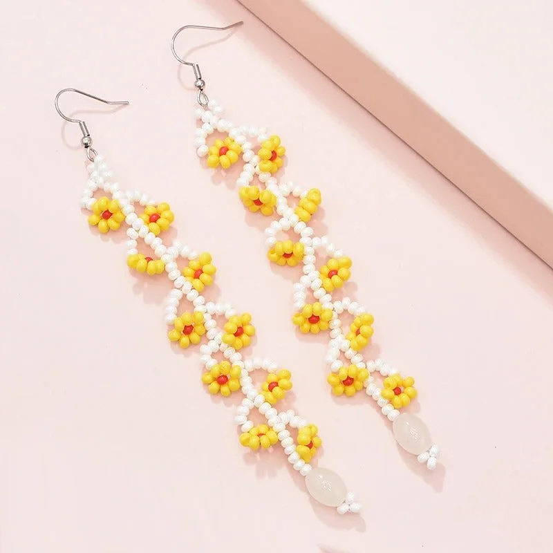 Oval Drop Earrings for Grace -Resin Long Tassel Drop Earrings