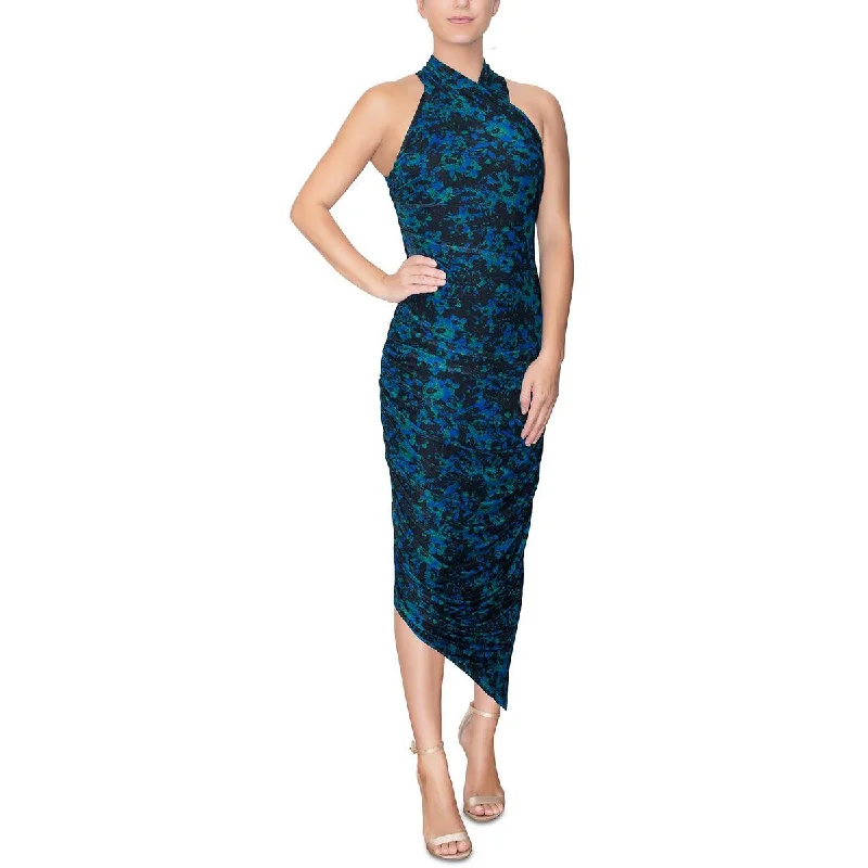 Halter Dresses for Chic Style -Rachel Rachel Roy Womens Ruched Long Cocktail and Party Dress