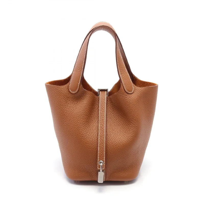 Handle bags with spacious pockets for travel -Hermes Picotin Lock PM Handbag Brown