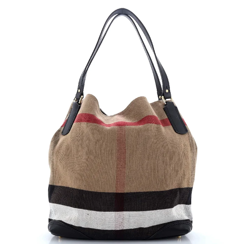 Handle bags with elegant gold-tone hardware -Maidstone Tote Mega Check Canvas Medium