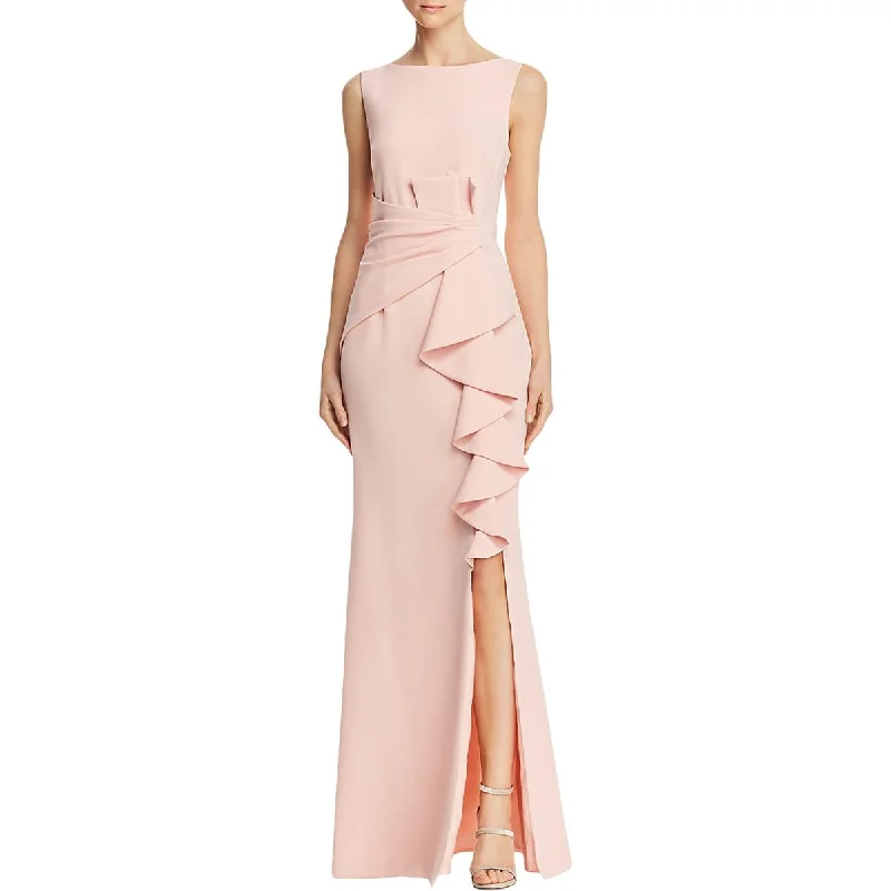 Pink Dresses for Feminine -Eliza J Womens Ruffled Sleeveless Evening Dress