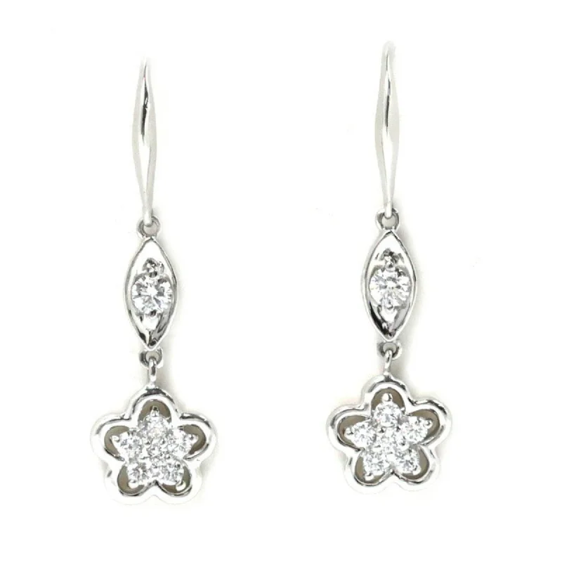 Drop Earrings with Vine Designs -Monnickendam Platinum 900 Drop Earrings (Pre-Owned)