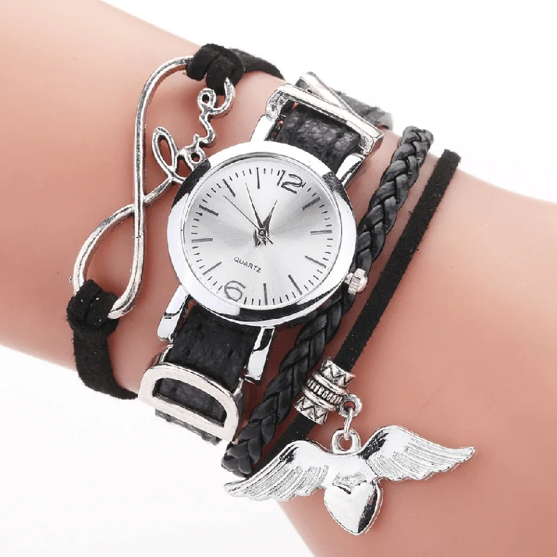 Flared Dresses for Retro -DUOYA F1D262 Love Dress Ladies Bracelet Watch Retro Style Quartz Watches