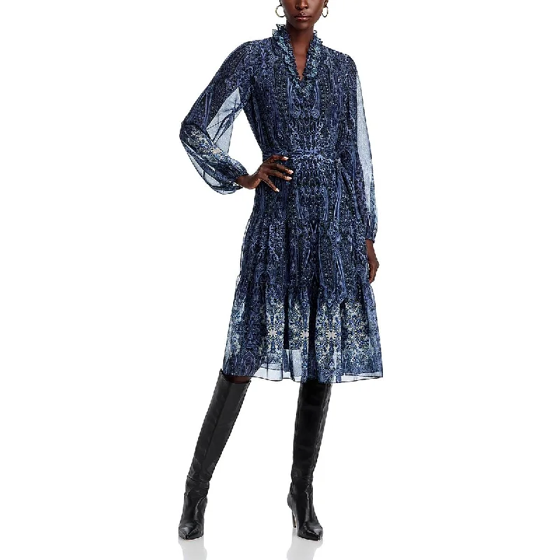 Office Dresses for Business -Kobi Halperin Womens Printed Button Up Mini Dress