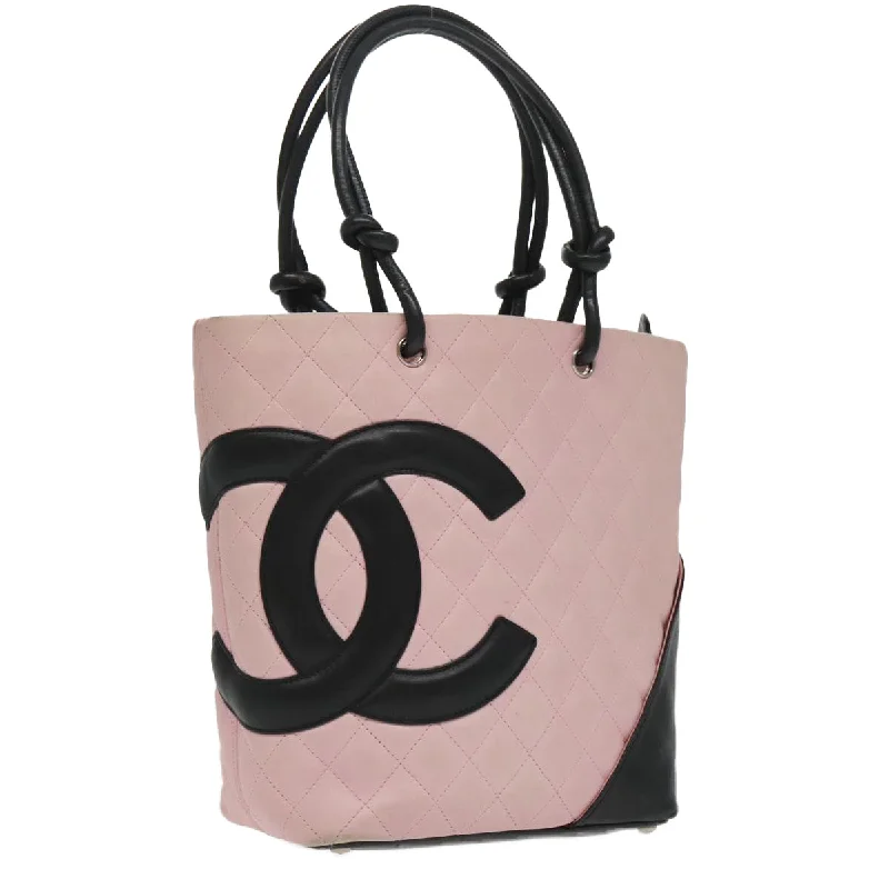 Handle bags with perforated details for style -Chanel Cambon Line  Leather Tote Bag (Pre-Owned)