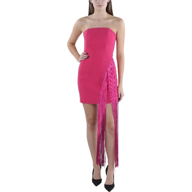 Christmas Dresses for Holiday -Torn By Ronny Kobo Womens Capri Strapless Fringe Cocktail And Party Dress