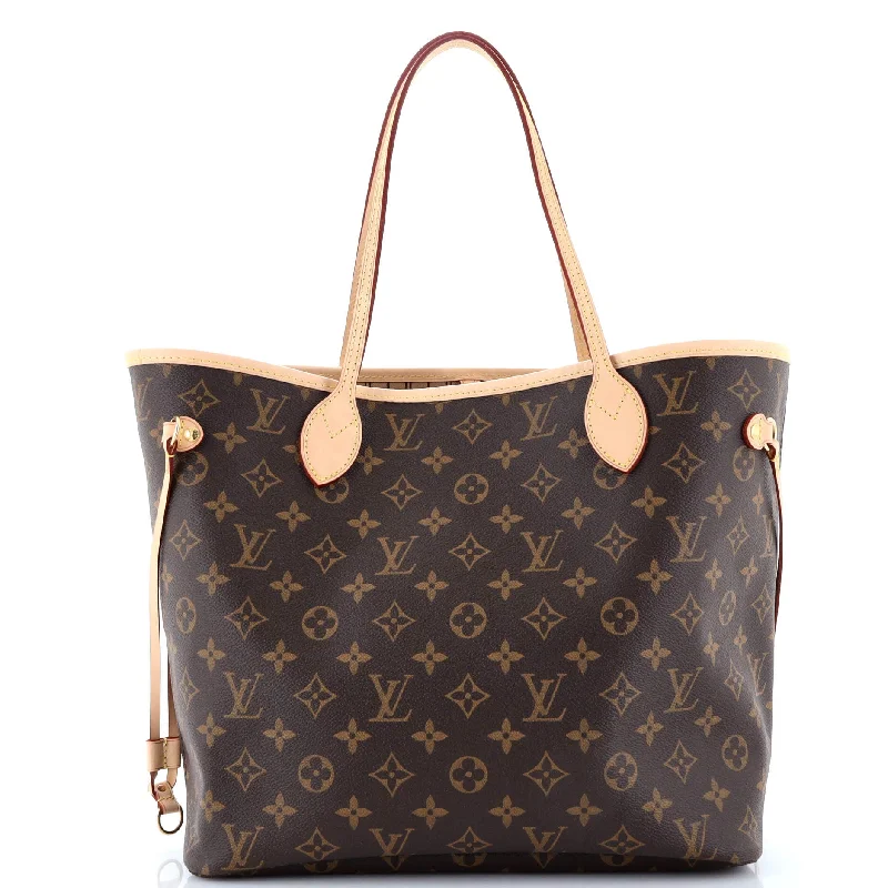 Handle bags with sturdy canvas for longevity -Neverfull NM Tote Monogram Canvas MM