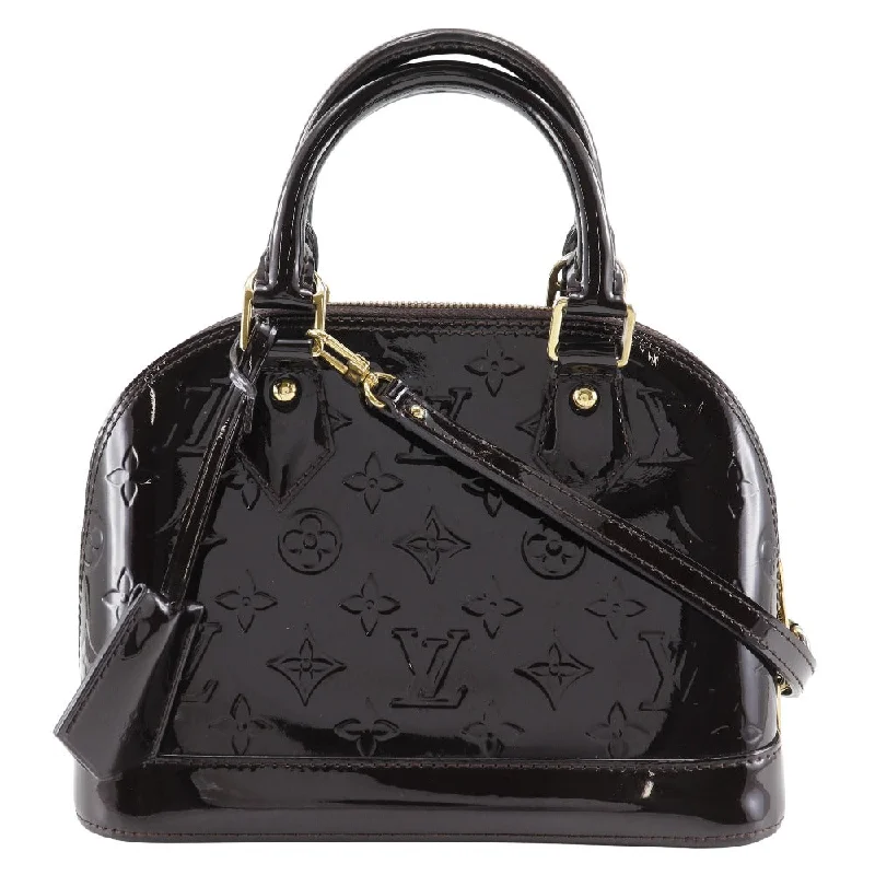 Handle bags with vintage clasps for nostalgia -Louis Vuitton Alma BB Monogram Vernis Handbag