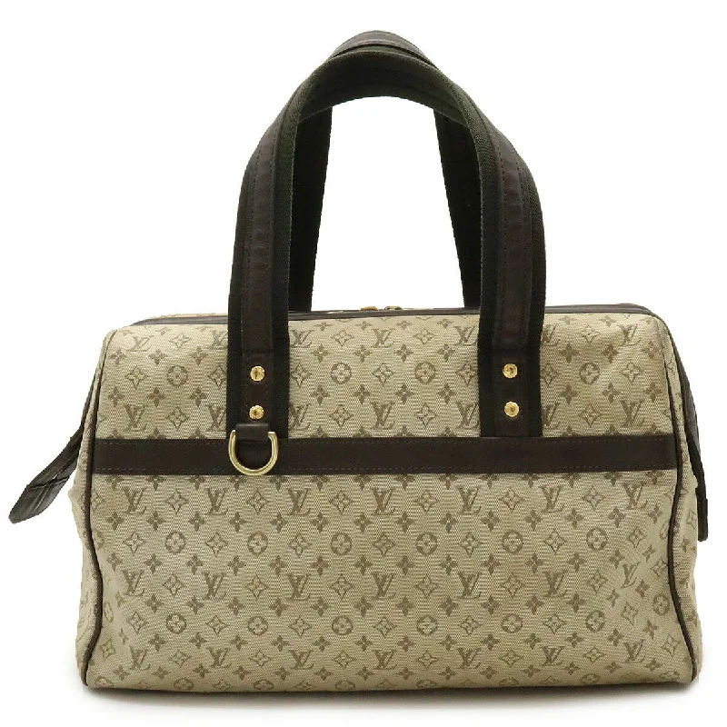 Quilted handle bags with stylish textured finish -Louis Vuitton Josephine GM Canvas Leather Handbag