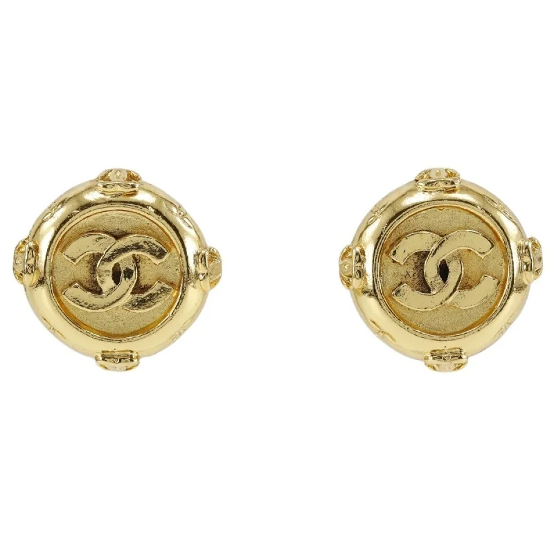 Drop Earrings with Textured Surface -Chanel   Plating Clip Earrings (Pre-Owned)