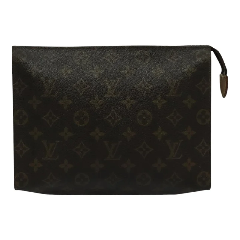 Designer handle bags with luxury logo detailing -Louis Vuitton Poche Toilette  Canvas Clutch Bag (Pre-Owned)