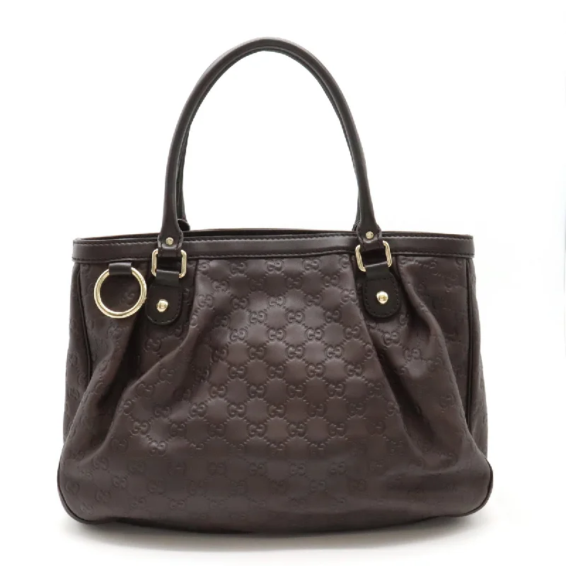 Handle bags with soft linings for protection -Gucci Sukey Leather Tote Bag Dark Brown