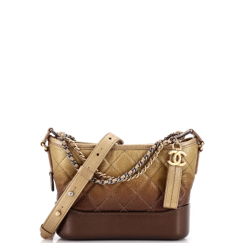 Handle bags with neutral tones for versatility -Gabrielle Hobo Quilted Ombre Calfskin Small