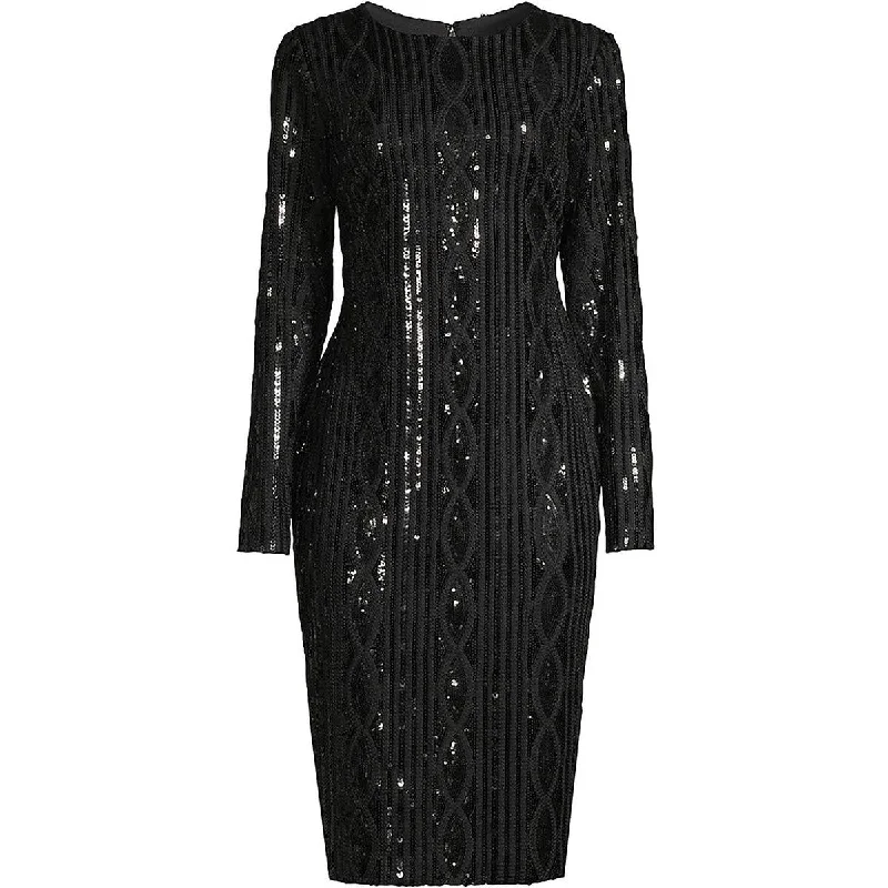 Black Dresses for Versatile -Donna Karan Womens Sequined Knee-Length Cocktail And Party Dress