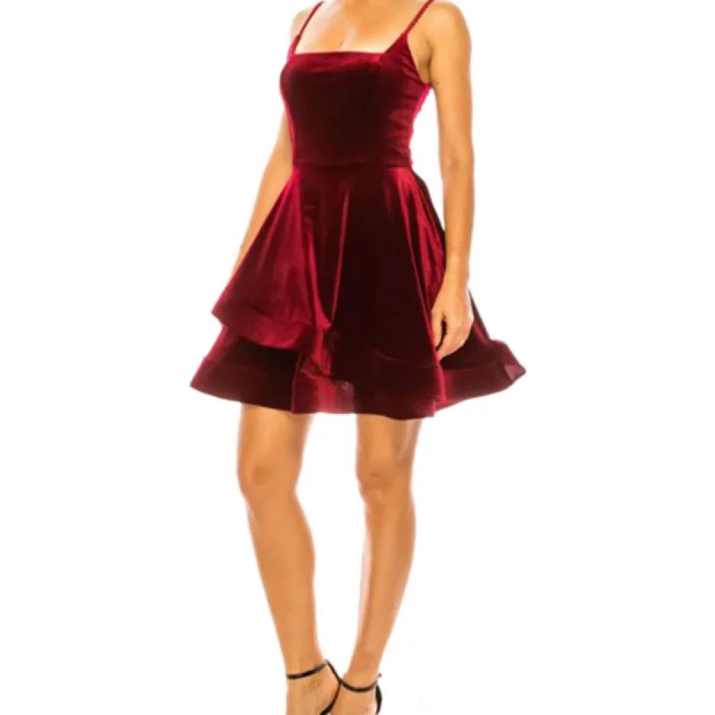 Nylon Dresses for Stretchable -B. Darlin Womens Juniors Velvet Short Mini Dress