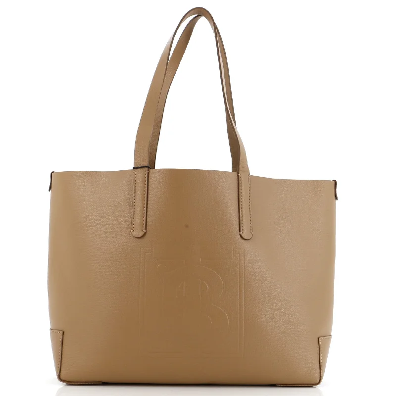 Handle bags with neutral leather for elegance -Motif Tote Embossed Leather Medium